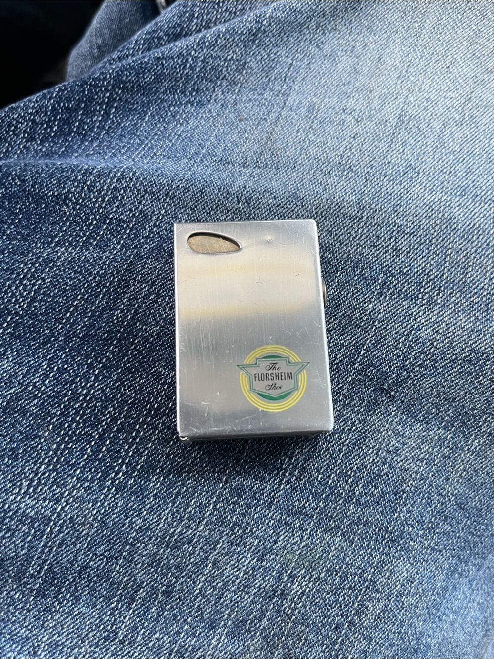 Lee Silver Rectangular Metal Lighter with Logo